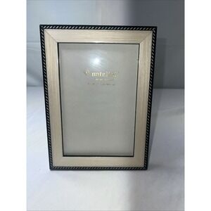 Natalini PICTURE FRAME IVORY BLACK 4x6 Photo ITALY Wood Marquetry NWOT